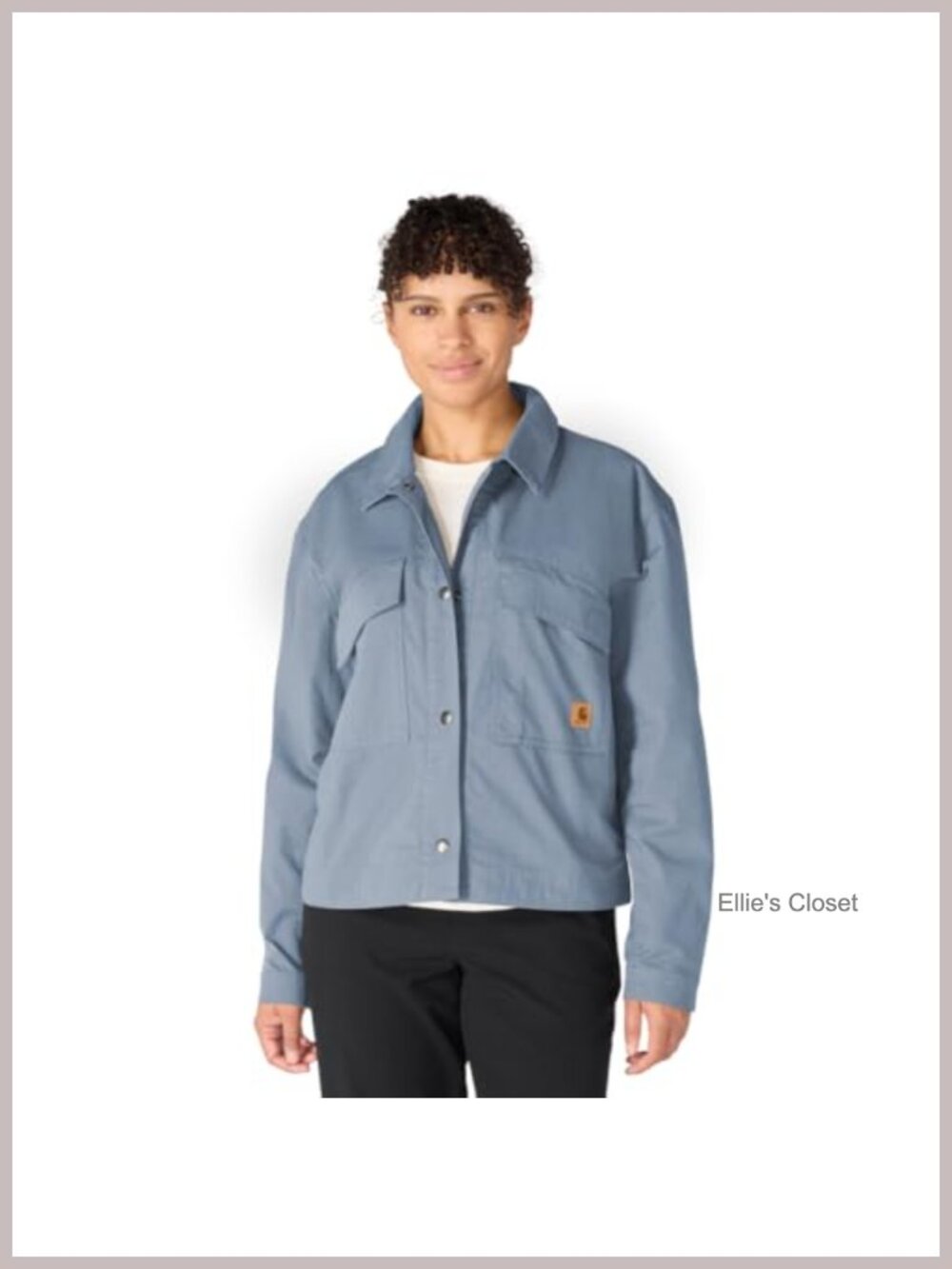 Women's Ripstop Utility Jacket - Stretch Cotton Blend, Snap Front, Water